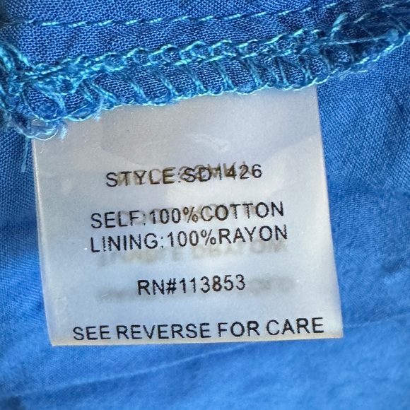 Sugarlips Blue Eyelet Off Shoulder Dress, Size M - Picture 5 of 5